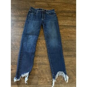 American Eagle Hi-Rise Jeggings Crop Next Level‎ Stretch Frayed Hem